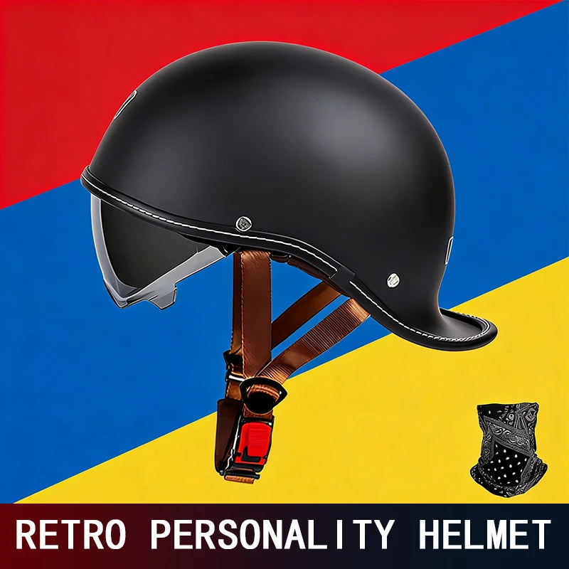 New-style cocked helmet retro personality Japanese ladle helmet for men and women summer half helmet motorcycle electric helmet