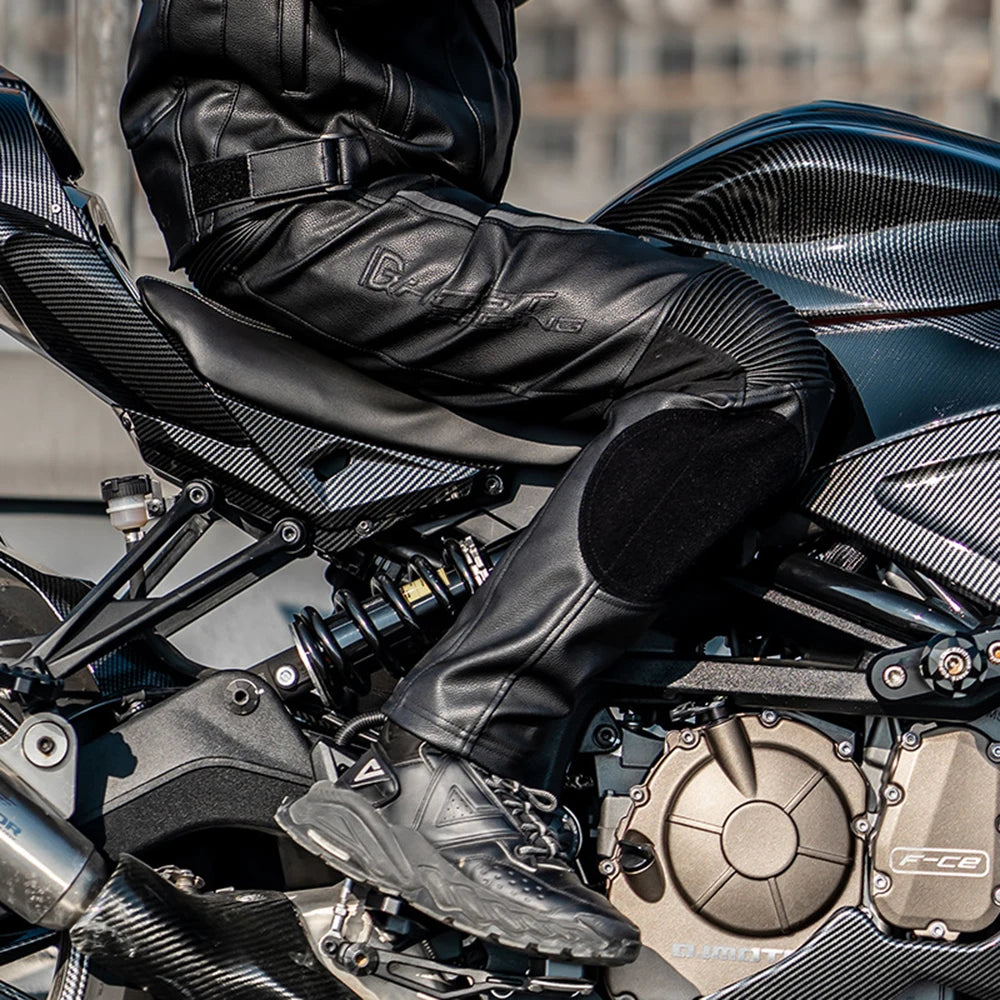 Motorcycle Pants PU Leather Pantalon Moto Men Pantalon Motocross Black Pantalon Moto Para Hombre CE Protector Motocross Pants
