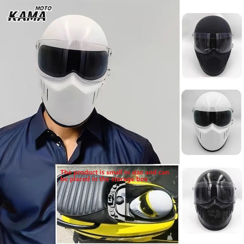 High Strength Fiberglass Classic Retro Full Face Helmet, for Harley Motorcycle and Cruise Motorcycle Protection Helmets