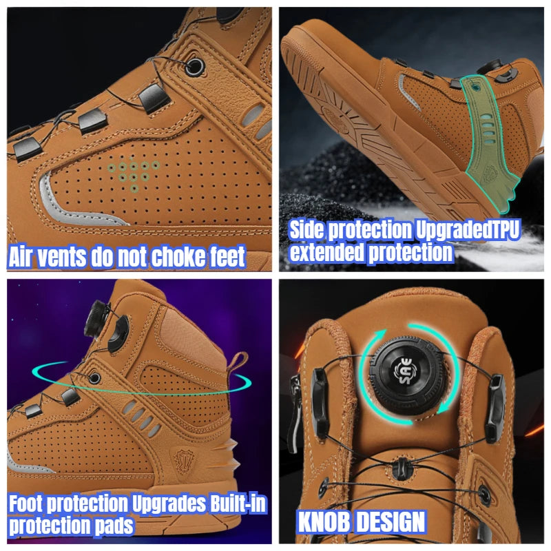 HOT Motorcycle Boots Men Biker Shoes Moto Sneaker Microfiber Leather Adventure Motocross Shoes Anti-slip Motorcycle Equipment