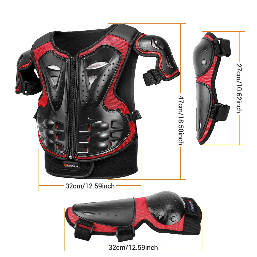 Motorcycle Armor Vest Protection Motocross Body Armor Jacket Protective Armors Riding Kneepads Moto Full Armor Children