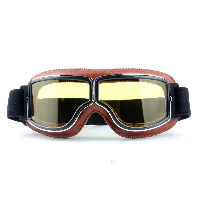 Metal frame retro goggles, motorcycle off-road riding glasses, outdoor sports windproof and dustproof bicycle goggles