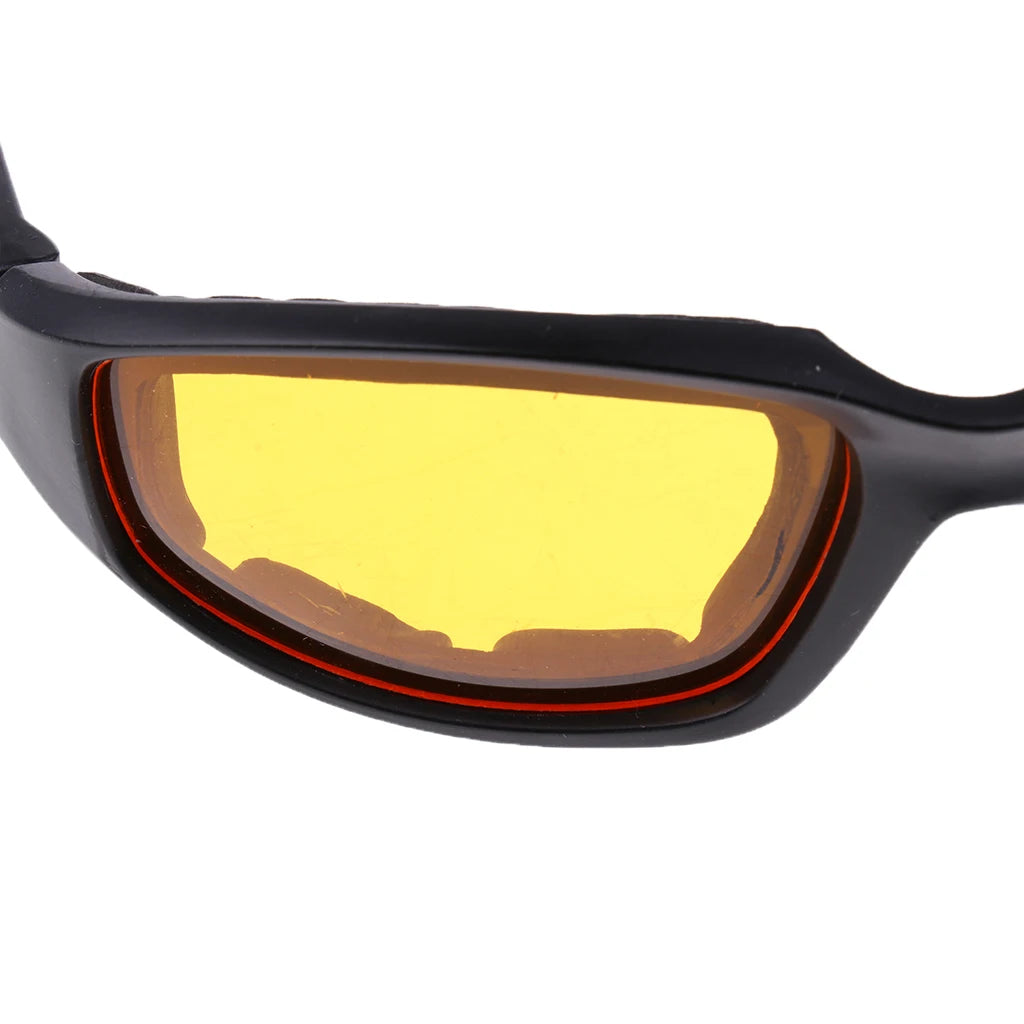UV Protection Dustproof Motorcycle Riding Goggle Glasses with Yellow Lens
