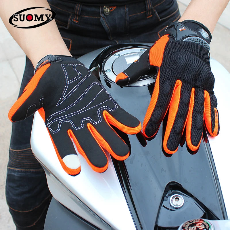 SUOMY SU-09 Motorcycle Gloves Full Finger Summer Breathable Abrasion-Resistant Reinforced for Motocross Street Riding