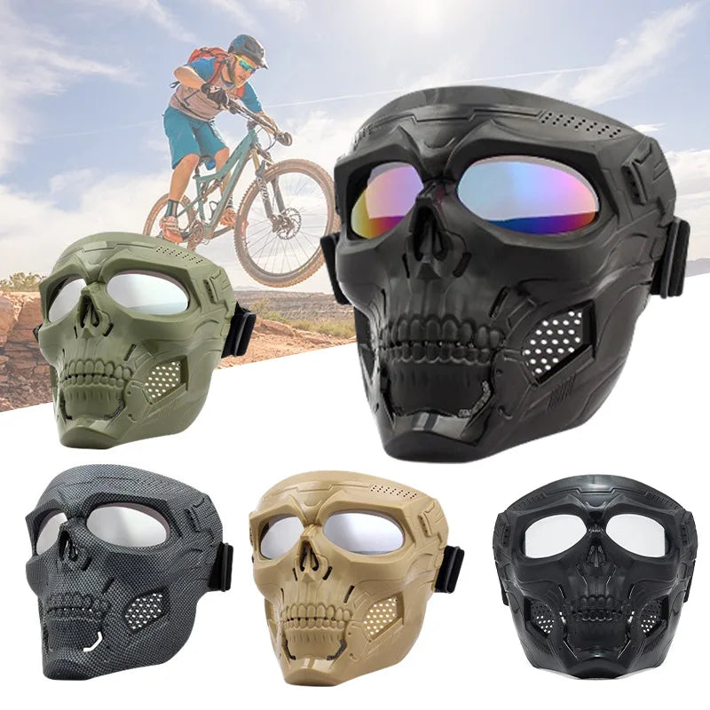 Motorcycle Skull Mask Wind Goggles Outdoor Sports Riding Glasses Motorcycle Windproof Tactical Mask Goggles Tactical Helmet