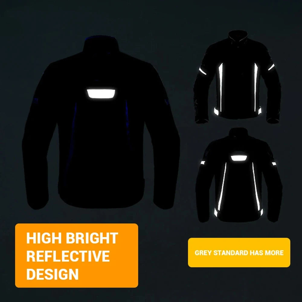 Motorcycle Jacket Waterproof Chaqueta Moto Windproof Moto Protection Night Reflection Motorbike Riding Jacket For 4 Season