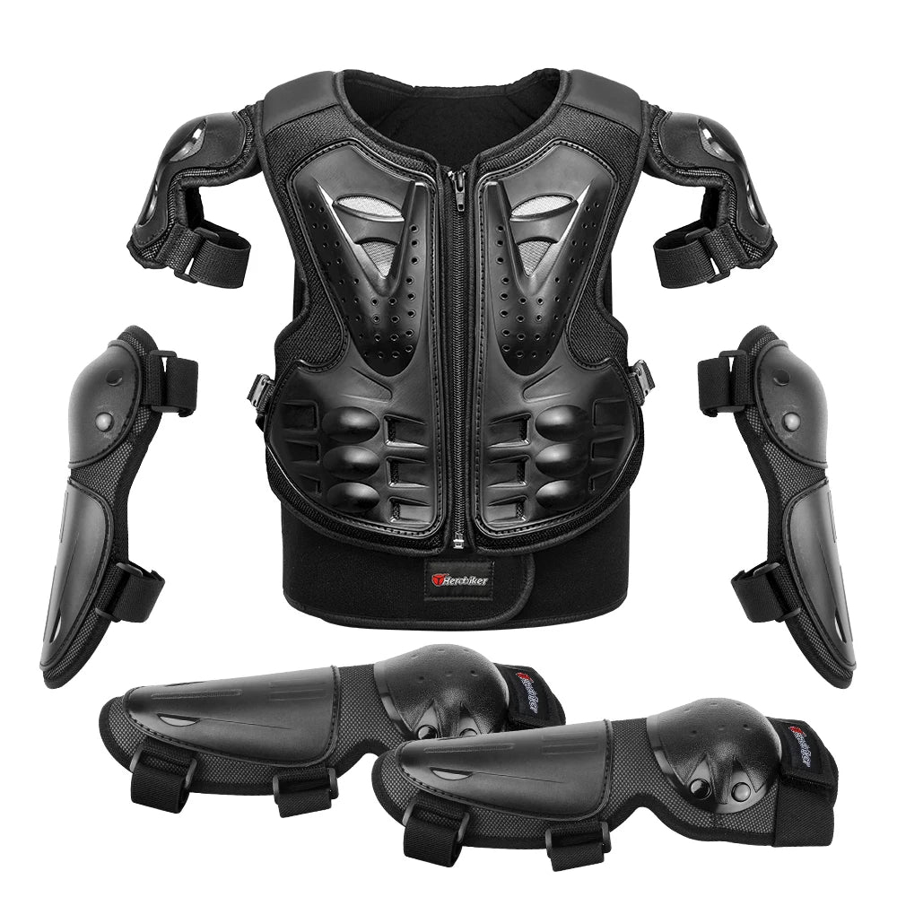 Motorcycle Armor Vest Protection Motocross Body Armor Jacket Protective Armors Riding Kneepads Moto Full Armor Children