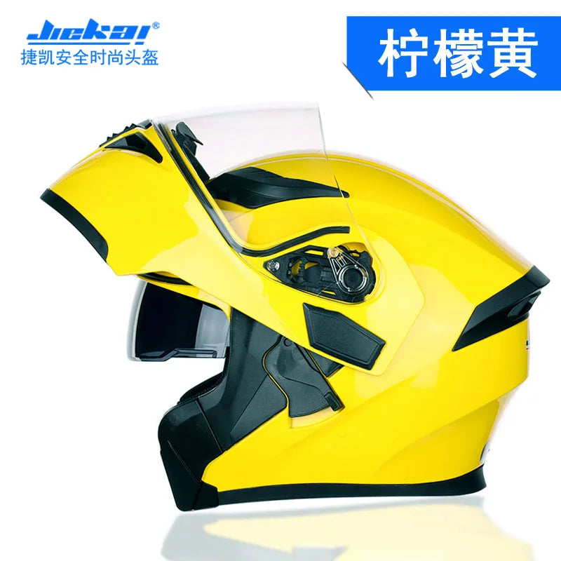 NEW Bluetooth Helmet Flip Up Visor Dual Lens Casco Moto Cool Motorcycle Helmet Full Face Casco Black Motorbike Helmets Modular