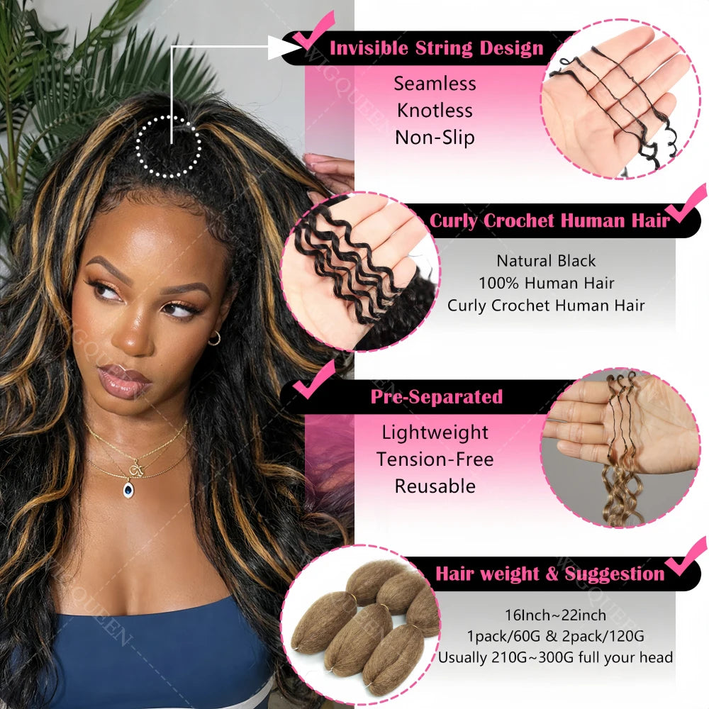 Kinky Straight Crochet bundles Human Hair Extensions 5pack/300g Full Head #4Chocolate Brown Yaki Straight Feather Line Bulk Hair