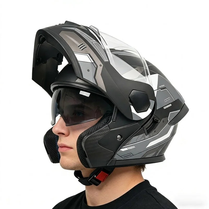 Dot Certified Ad Factory Open Face Motorcycle Helmet with Dual Visor Crash-Resistant Abs Motocross Riding Motorcycle Helmets