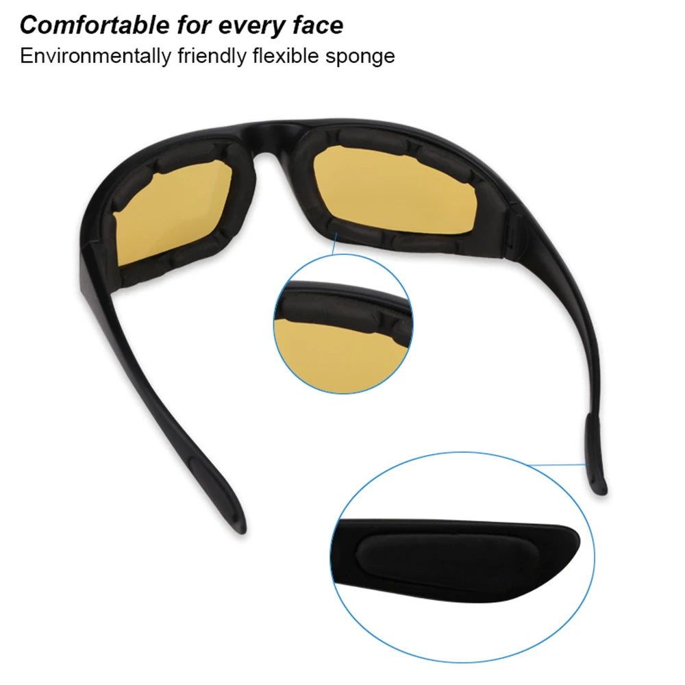 UV400 Motorcycle Riding Safety Glasses Windproof Eyeglasses Bicycle Sunglasses Moto Helmet Goggles Motor Biker Protection Lenses