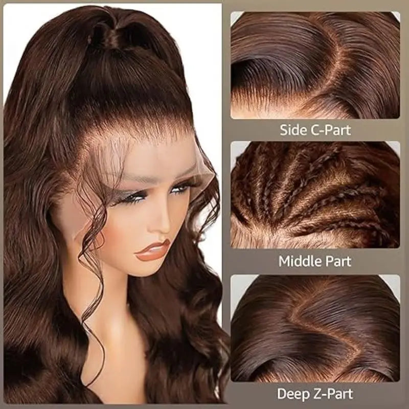 Romola Body Wave Human Hair Wigs Chocolate Brown Wig HD Lace Wig 13x6 Pre Plucked Baby Hair Brazilian Wigs Free Shipping