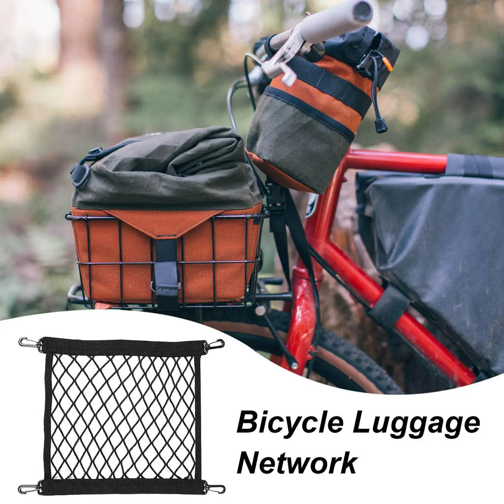 Motorcycle Durable Elastic  Basket Net Cover Black Helmet Net Swivel 4 Hook Buckle Rotating Anti-Fall Bag Accessories