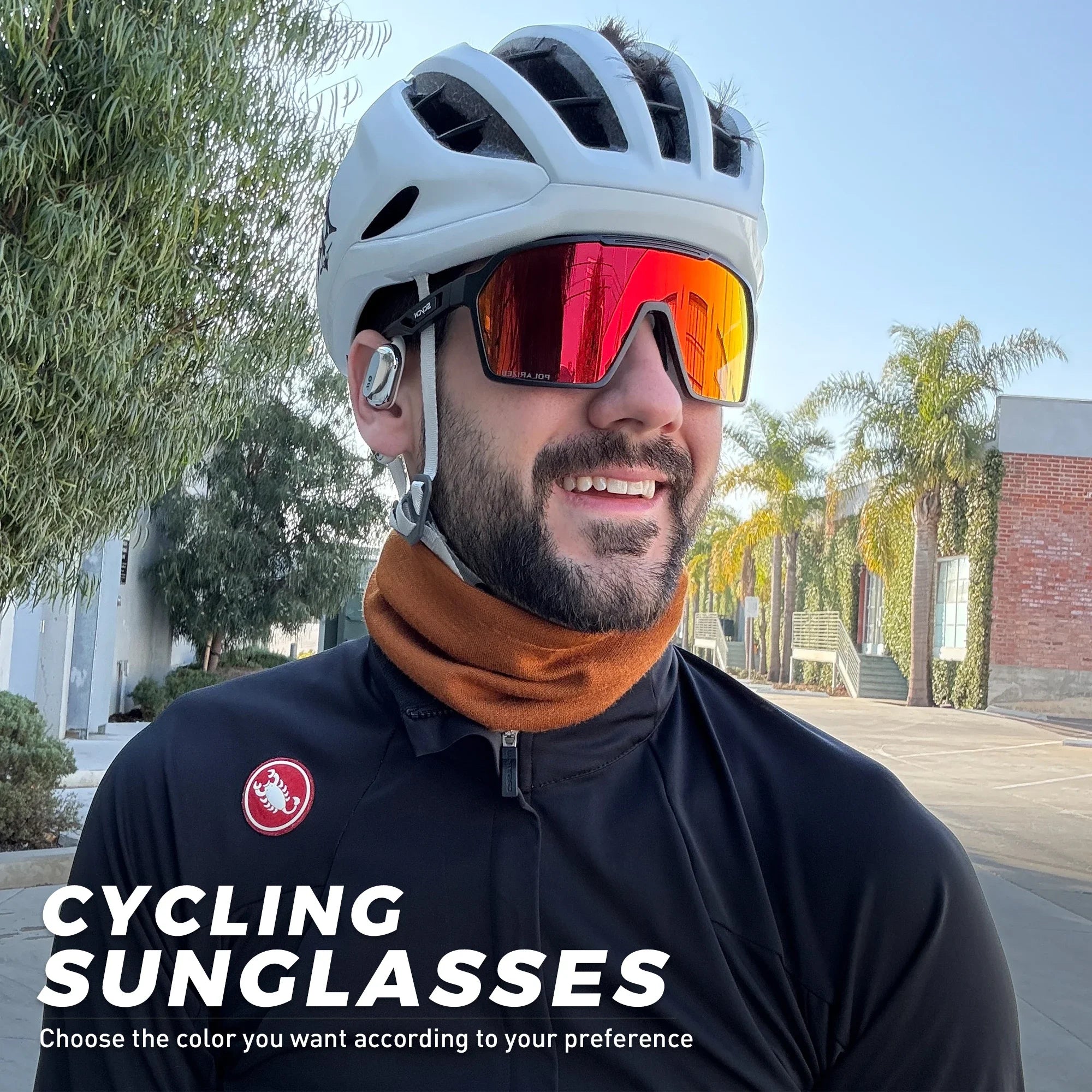 SCVCN Outdoor Cycling Sunglasses Motorcycle Riding Goggles UV400 Windproof Eyewear For Men Women Running Bicycle Glasses
