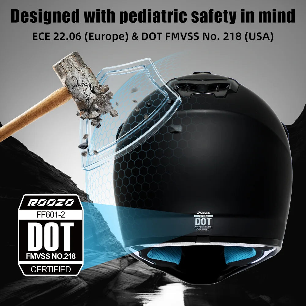 Youth Kids Motocross Helmet for Quad ATV UTV Dirt Bike Scooter Meets DOT standards Motorcycle Helmet for Child 3-12 Years