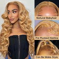 #27 Honey Blonde Human Hair Wig Body Wave Wig 13X4 Lace Front Colored Wigs 13X6 Lace Fronta Preplucked Brazilian Wig For Women