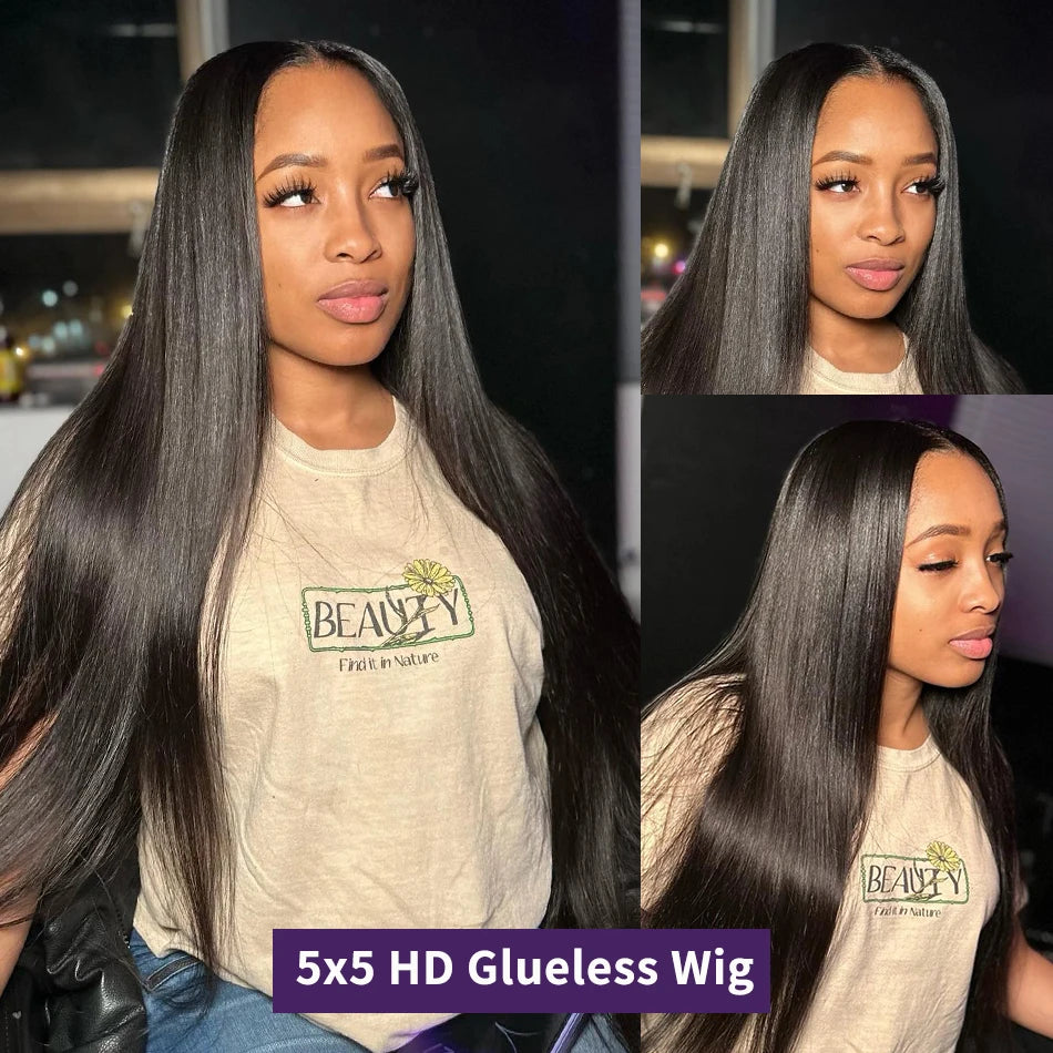 200% Bone Straight 13x4 13x6 Lace Frontal Wig Glueless Wig Human Hair Wear Go Straight Human Hair Wigs 5x5 6x4 Pre Cut Lace Wig