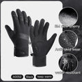 Cycling Gloves Winter Touch Screen Motorcycle Gloves Outdoor Scooter Windproof Riding Ski Gloves Warm Bike Gloves Black Cycling