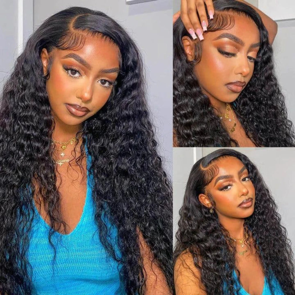 13x6 Lace Front Wig Human Hair HD Transparent 13x4 Deep Wave Lace Frontal Wigs Pre Plucked 200% Density 5x5 Lace Closure Wigs
