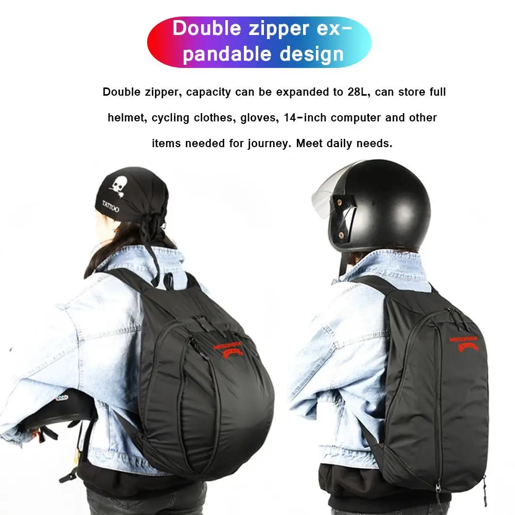 20-28L Motorcycle Backpack Waterproof Expandable Large Capacity Laptop Helmet Storage Bag For Outdoor Sports Motorcycle Riding