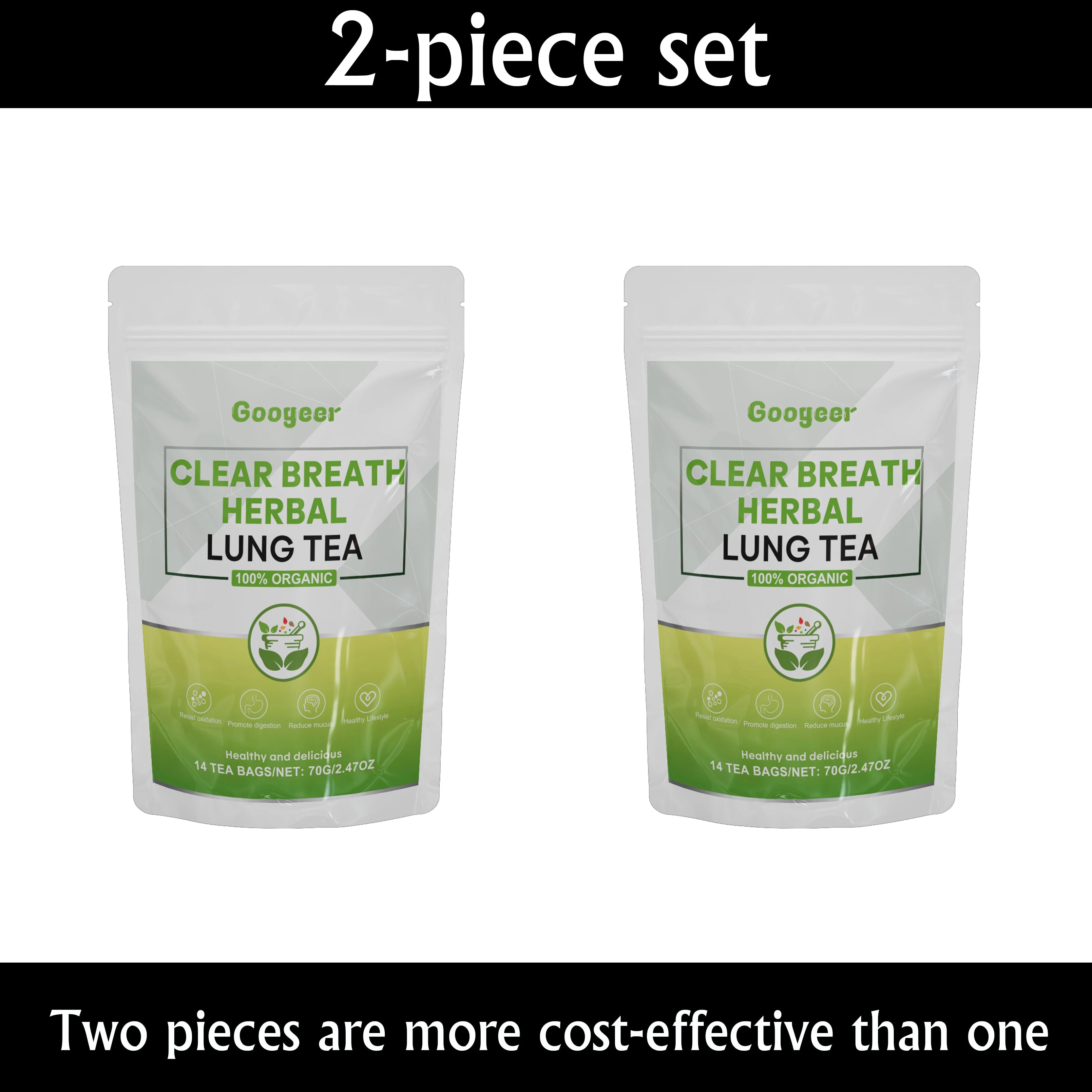 GOOGEER Clear Breath Herbal Lung Tea Herbal Respiratory Supplement for Lung Cleanse Support Better Respiratory Immune Function
