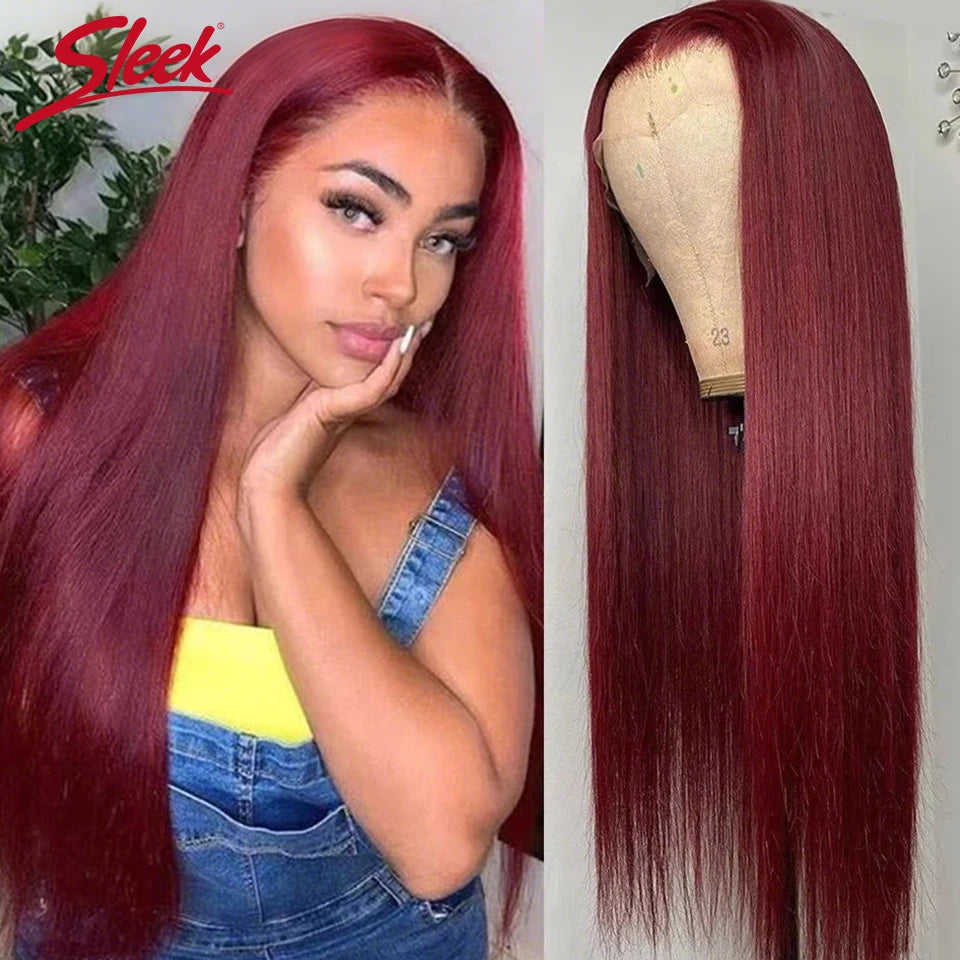 Sleek Blonde 30 Straight Lace Front Wigs 13x6x1 Lace Part Human Hair Wig For Women Transparent Lace Highlight Colored Remy Hair