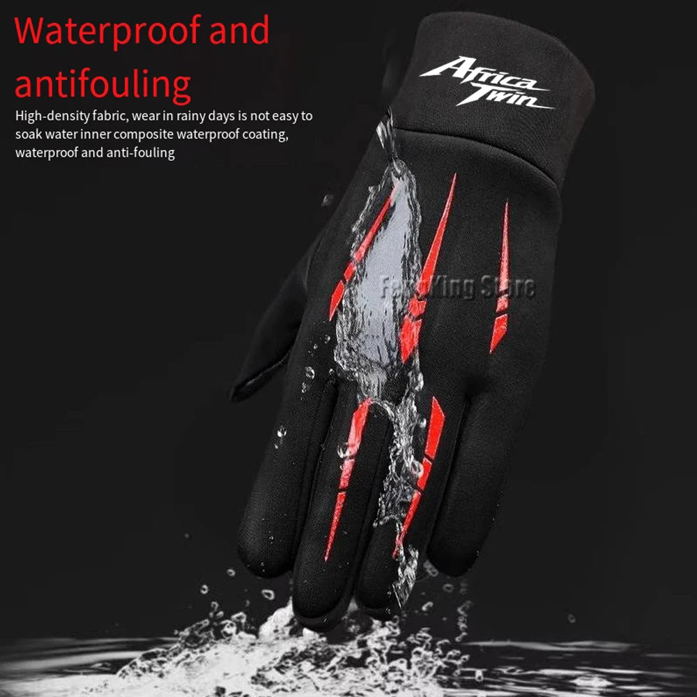 Motorcycle windproof, waterproof, warm riding equipment, full finger touchscreen gloves   For Honda CRF1100L CRF 1100 L