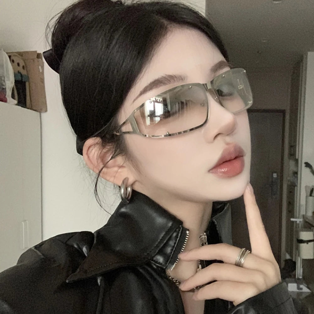 Y2K Women's Sunglasses New Punk Motorcycle Goggles Trendy Fashion Men Sports Driving Sun Glasses Vintage UV400 Riding Shades