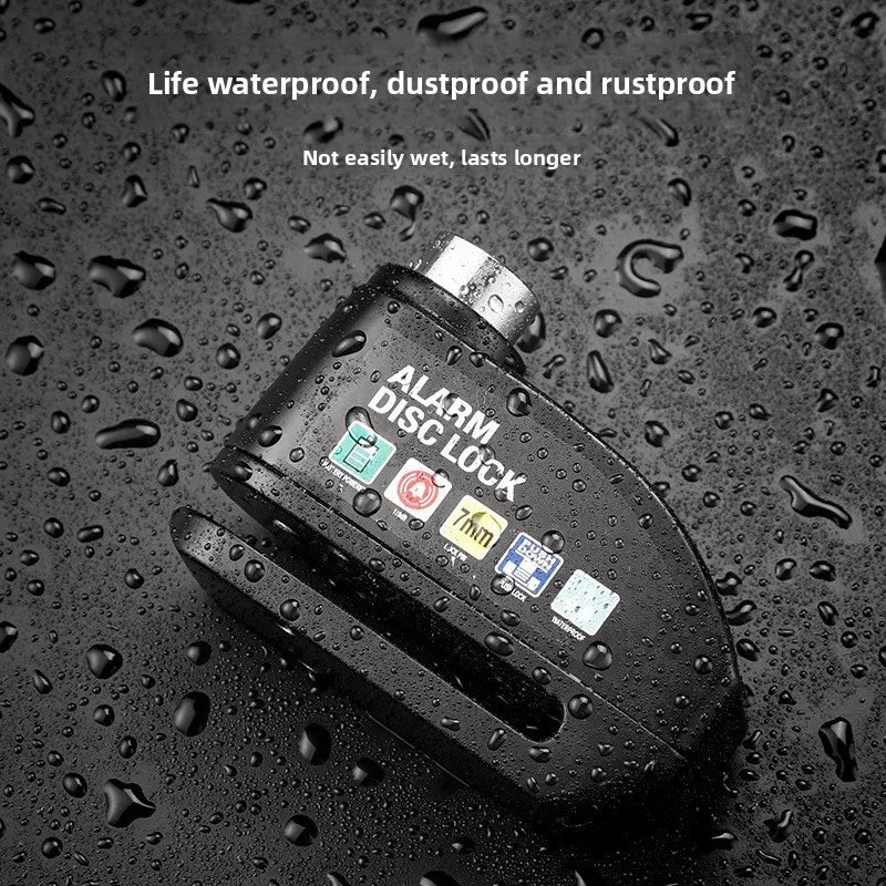 Metal Alarm Disc Lock - Waterproof Anti-Theft Brake Lock for Motorcycle Bicycle Electric Scooter