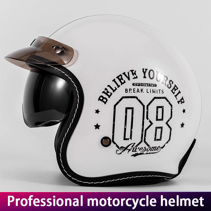 Retro Cruise Motorcycle Helmet Unisex Heavy Bike Riding Half Helmet Motorcycle 3/4 Helmet Vintage Style Cycling Protection