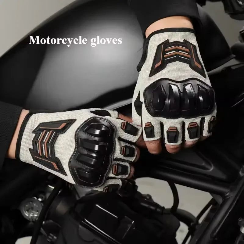 Breathable Motorcycle Gloves Half Finger Wear-Resistant Anti-Slip Racing for Outdoor Cycling Electric Bike Anti-Fall Protection