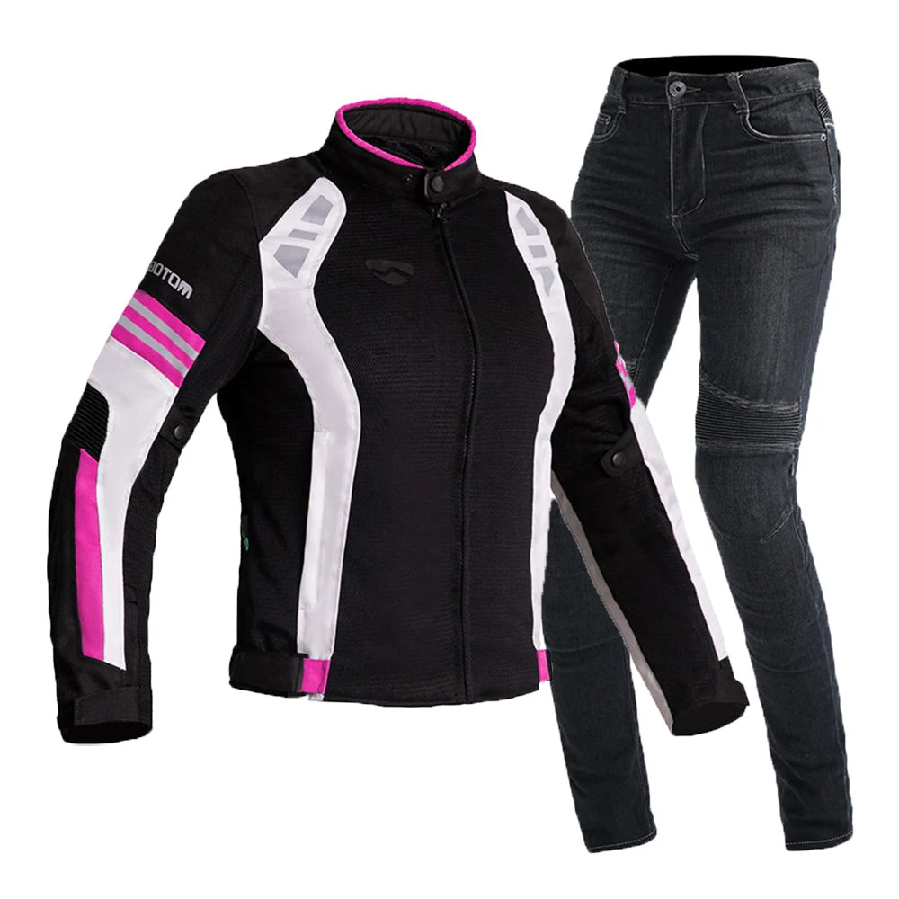 Motorcycle Suit Summer Chaqueta Moto Mujer Fall Prevention Motorcycle Clothes Wear Resistant Chamarra Motociclista Breathable Mo