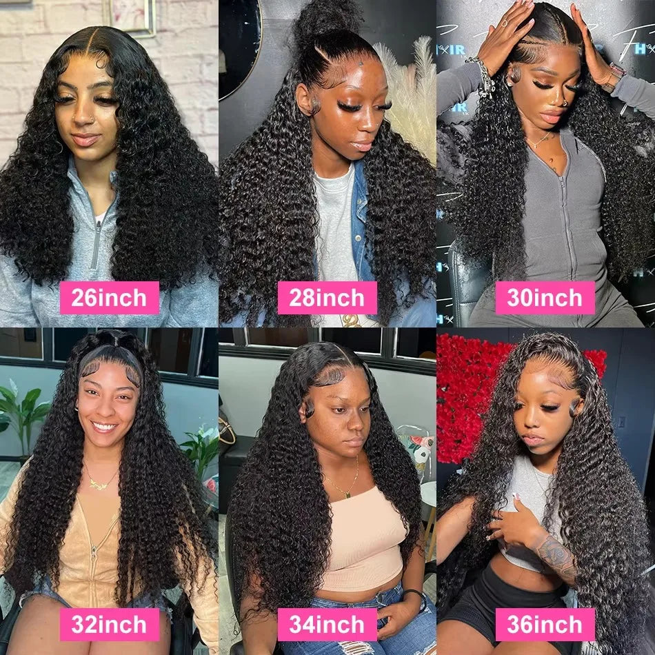 200 Density 13x6 Deep Wave Hd Lace Frontal Wigs Human Hair curly Wigs Water Wave 30 40 Inch 13x4 Lace Front Wig For Women