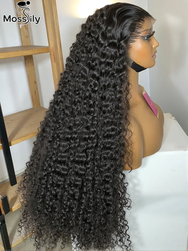 220 Density 13x6 Hd Lace Frontal Wigs Brazilian 32 34 40 Inch Deep Wave Curly Human Hair Wigs For Black Women Preplucked