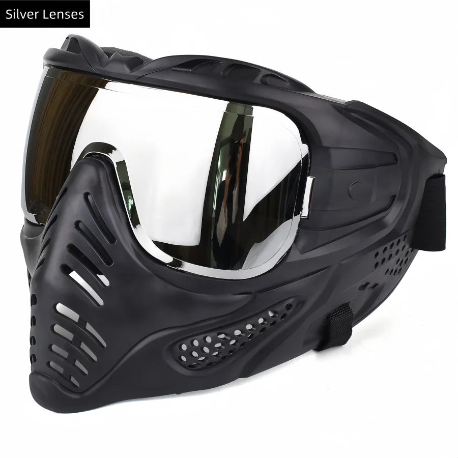 Motorcycle Full Face Mask Windproof Goggles, Outdoor Sports Riding Glasses for Halloween, Gaming, CS Tactical Airsoft