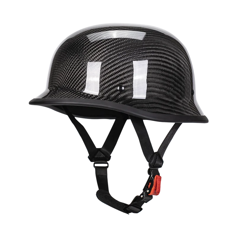 New German Helmet Vintage Forging Matt Black Cruise Motorcycle Pedal Half Helmet Motorcycle Men Women Riding Halley Big Size