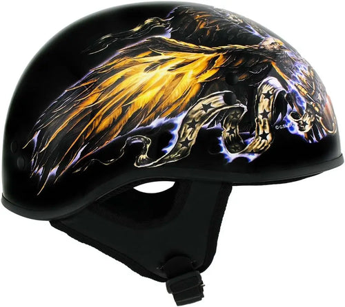 Advanced Motorcycle DOT Skull Cap Classic Half Helmets Biker HLD HLT