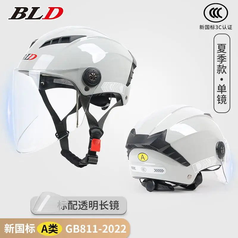 BLD Electric Vehicle Helmet Women's Summer Sunscreen Motorcycle Half Helmet Men's Four Seasons Safety Helmet casco moto