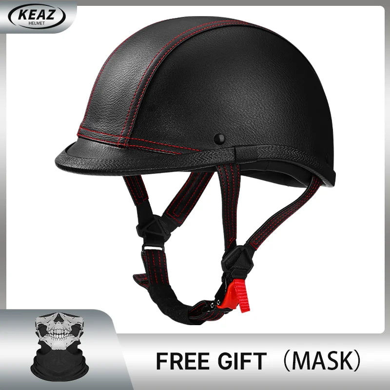 Newest Vintage Grey Motorcycle Helmet Motorcycle Ladle helmet Cruise Vintage Half Helmet German Leather Helmet Pedal Safety DOT