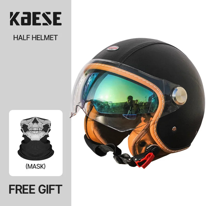 Handmade leather dot certified helmet helmet motorcycle for men for fall and winter seasons capacete de moto masculino