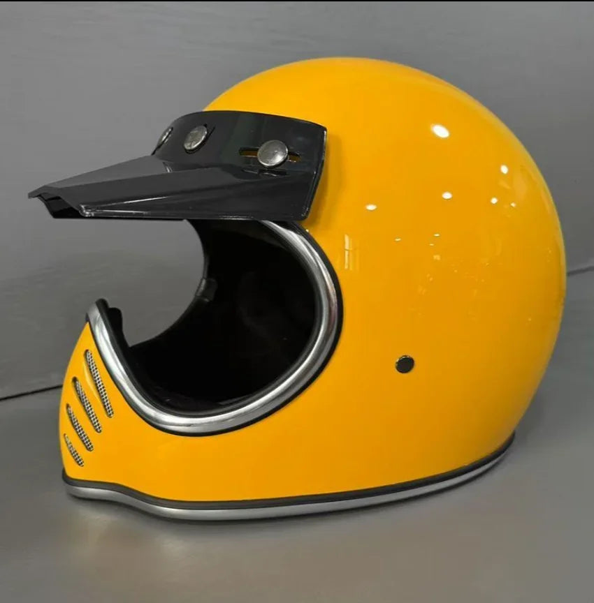 HOT Retro Full Face Motorcycle Helmet ABS Multi-color Options Available Full Face Helmet ABS Enhanced Comfort for Long Rides
