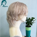 Hesperis Blonde Men Shaved Side Cut Mullet Wigs Human Hair Brazilian Remy Short Pixie Cut Full Lace Human Hair Wig For Male
