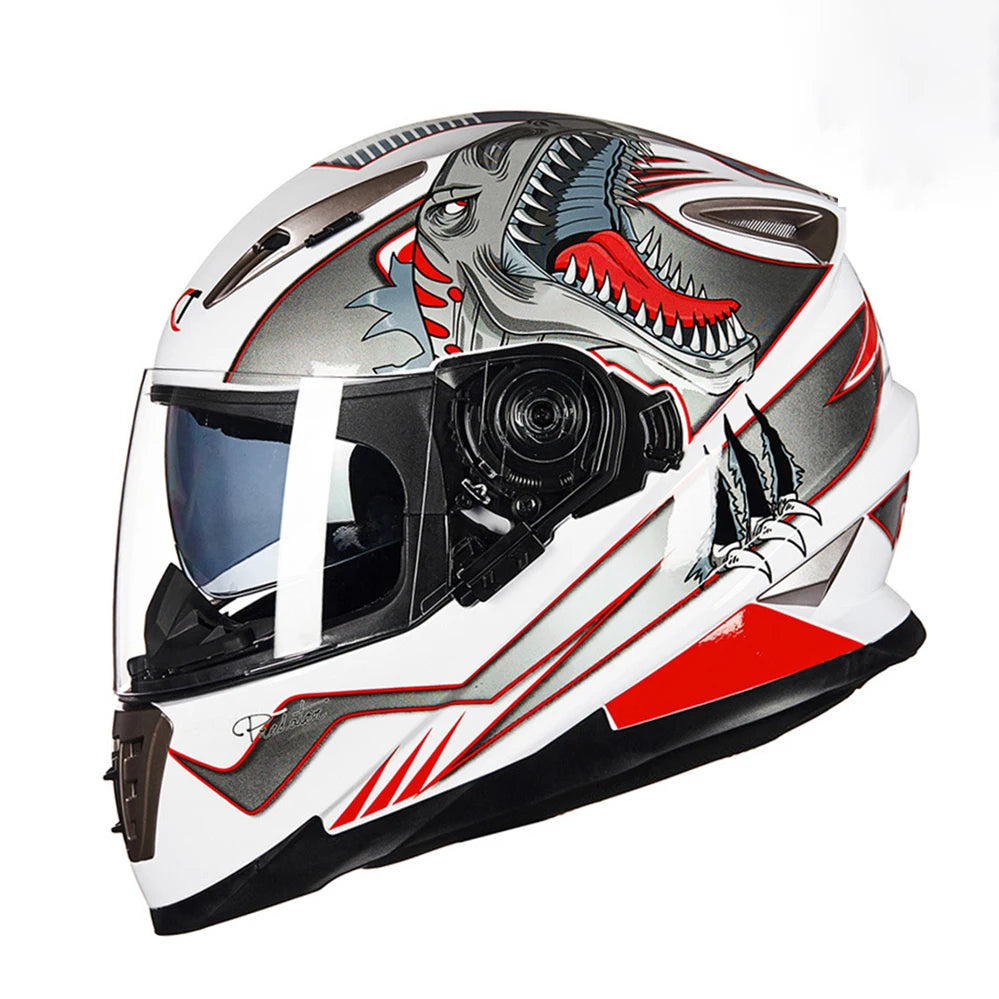 Full Face Motorcycle Helmet Men Women DOT Winter Safety Anti-Fog Waterproof Dual Lens Riding Motorbike Helmet Casco Motocross
