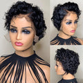 Short Pixie Cut Curly 13*4*1 Lace Front Human Hair Wig For Women  Brazilian Remy Hair Wig