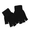 Unisex Black Half Finger Fingerless Gloves Wool Knit Cotton Winter Warm Work Mittens for Women And Men