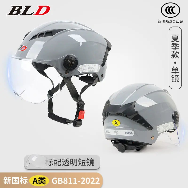 BLD Electric Vehicle Helmet Women's Summer Sunscreen Motorcycle Half Helmet Men's Four Seasons Safety Helmet casco moto
