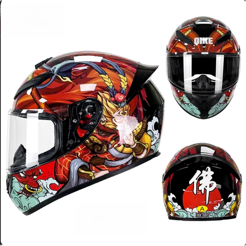 Latest Personalised Design Grey Wolf Pattern Motorcycle Full Face Helmet DOT Approved Possess Unmatched Comfort Thrilling Rides