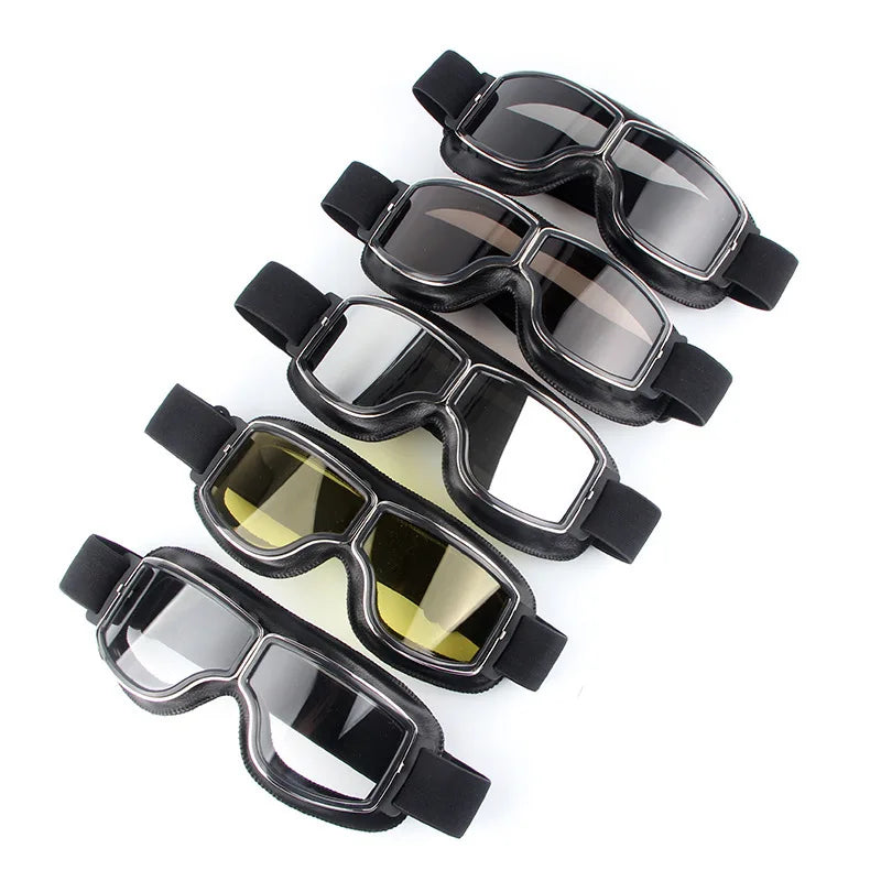 Metal frame retro goggles, motorcycle off-road riding glasses, outdoor sports windproof and dustproof bicycle goggles
