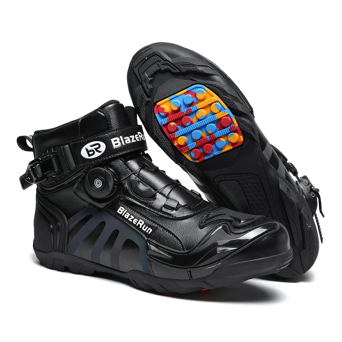 Motorcycle Shoes Microfiber Leather Motorcyclist Boot Rubber Sole Men's Biker Boot Anti-slip Enduro Shoes Moto Cross Motorboats