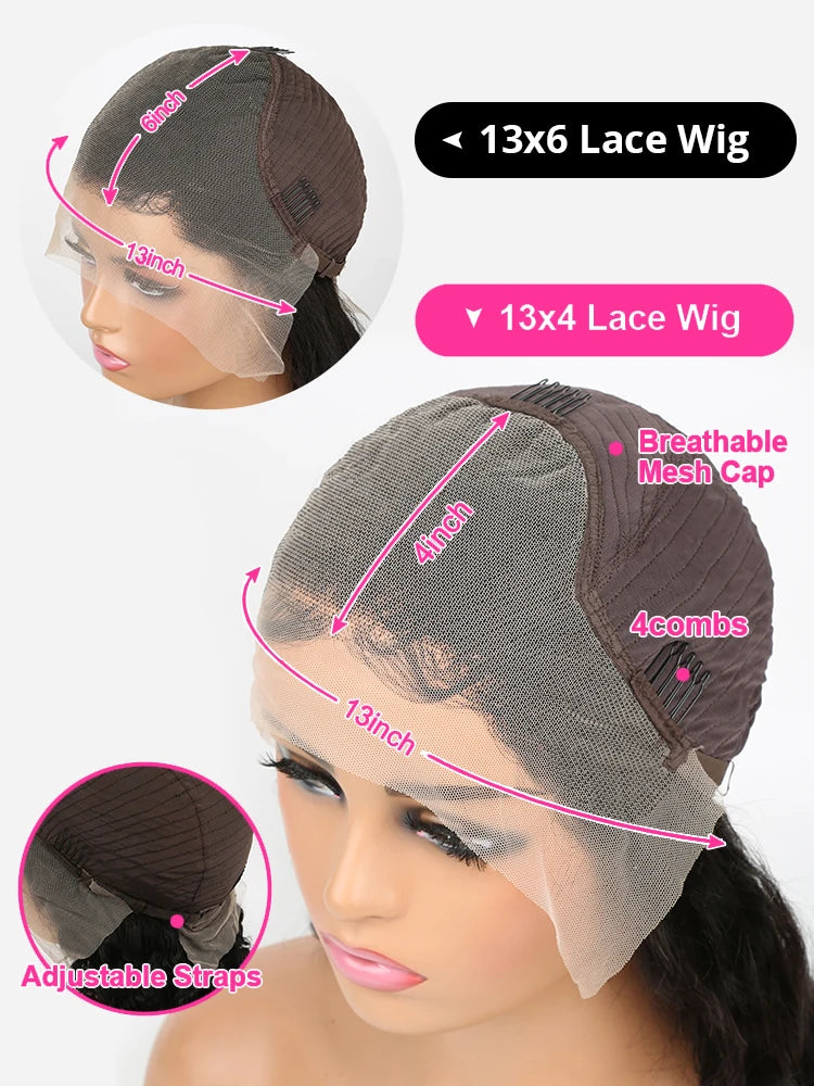 250% High Density 40 46inch Curly Wigs 100% Human Hair 13x4 13x6 HD Lace Frontal Wigs Human Hair Deep Wave Frontal Wigs on Sale